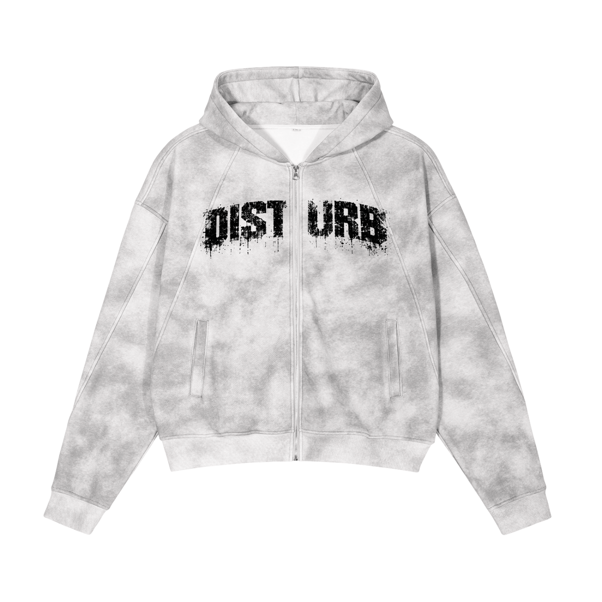 Dirty Washed Zip-Up Fleece Hoodie